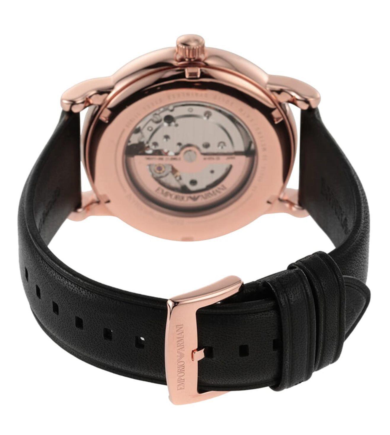 Emporio Armani AR60013 Automatic Black Leather Men's Watch - Watch Home™ Emporio Armani AR60013 Automatic Black Leather Men's Watch - Watch Home™
